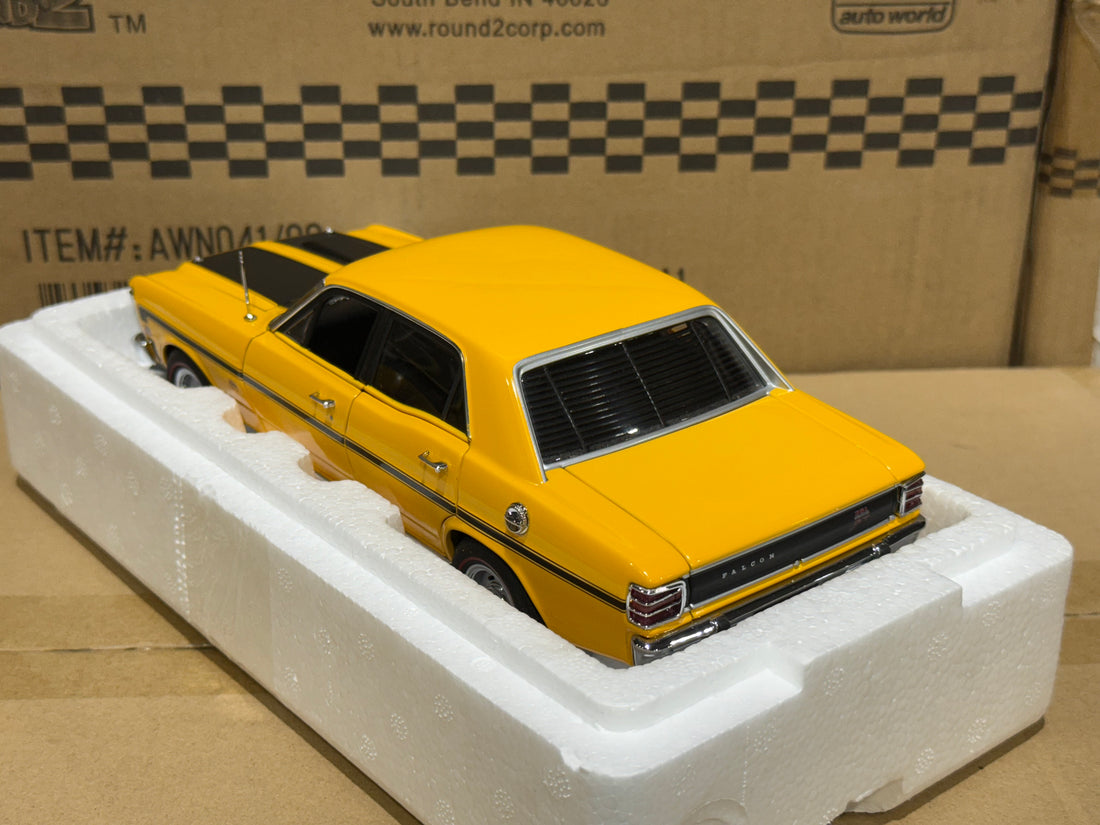 FORD XW FALCON GTHO PHASE 2 - YELLOW W/BLACK STRIPES - 1:18 SCALE DIECAST MODEL - BIANTE/AUTOART
