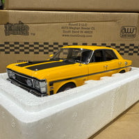 FORD XW FALCON GTHO PHASE 2 - YELLOW W/BLACK STRIPES - 1:18 SCALE DIECAST MODEL - BIANTE/AUTOART