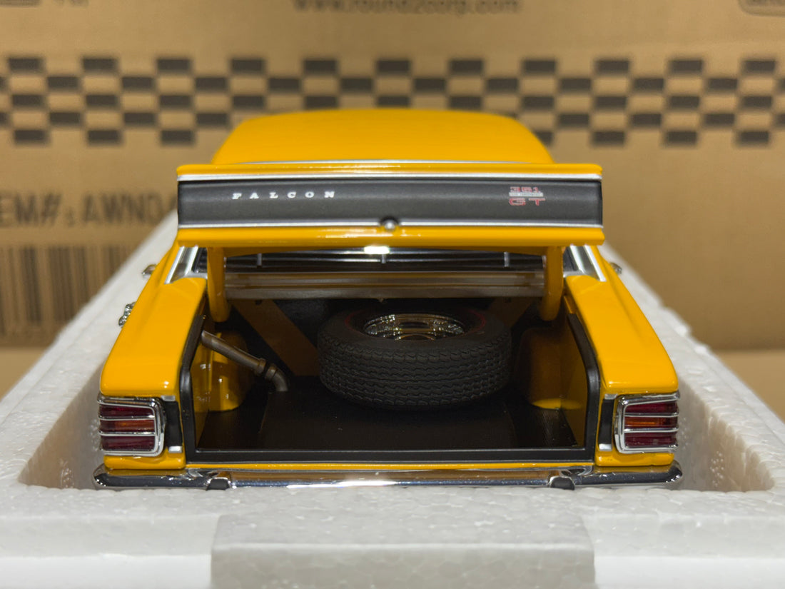 FORD XW FALCON GTHO PHASE 2 - YELLOW W/BLACK STRIPES - 1:18 SCALE DIECAST MODEL - BIANTE/AUTOART