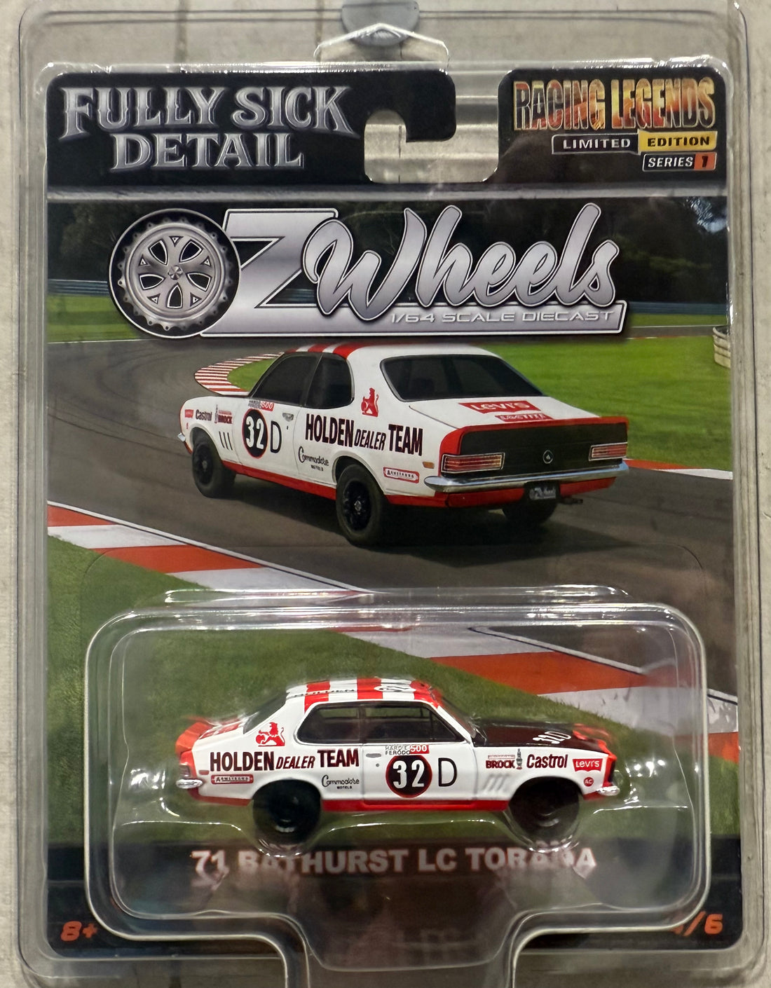 OZ WHEELS - PETER BROCK 1971 BATHURST LC TORANA - FSD SERIES 1 - 1:64 SCALE DIECAST