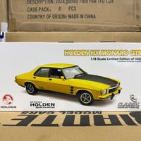 HOLDEN HX MONARO GTS SEDAN ABSINTH YELLOW - 1:18 SCALE DIECAST MODEL