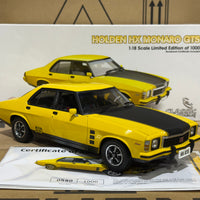 HOLDEN HX MONARO GTS SEDAN ABSINTH YELLOW - 1:18 SCALE DIECAST MODEL