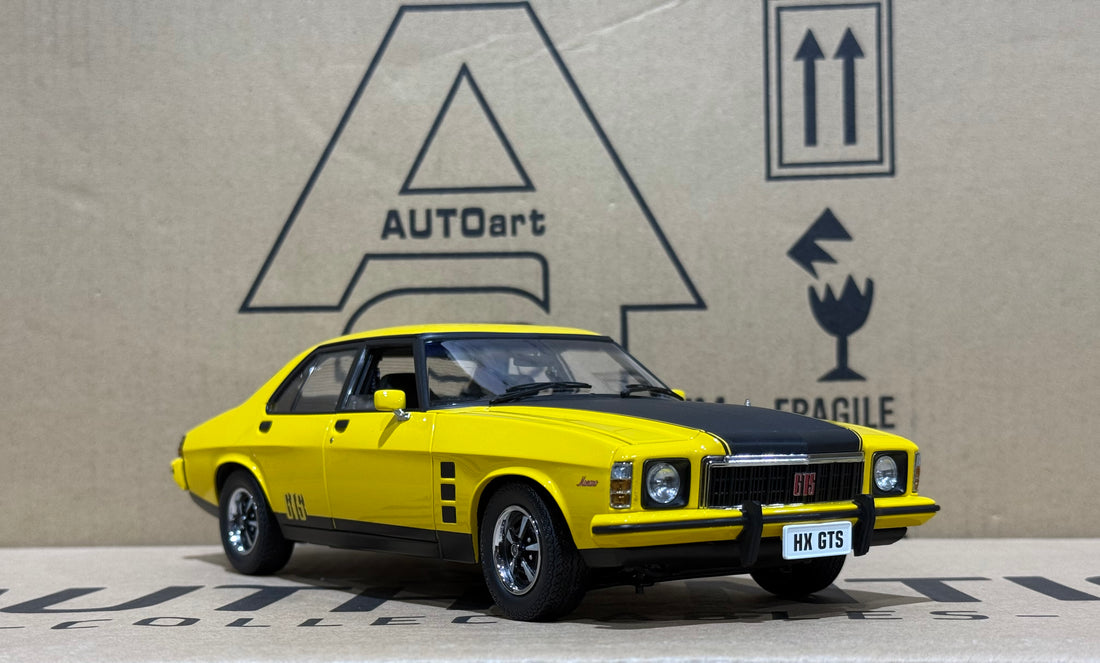 HOLDEN HX MONARO GTS SEDAN ABSINTH YELLOW - 1:18 SCALE DIECAST MODEL