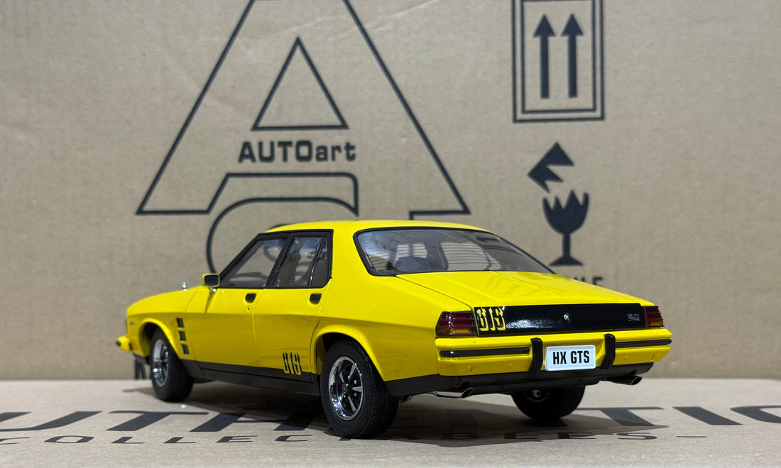 HOLDEN HX MONARO GTS SEDAN ABSINTH YELLOW - 1:18 SCALE DIECAST MODEL
