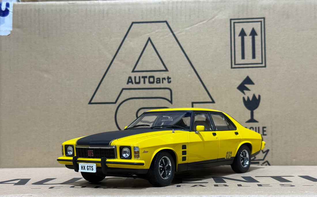 HOLDEN HX MONARO GTS SEDAN ABSINTH YELLOW - 1:18 SCALE DIECAST MODEL
