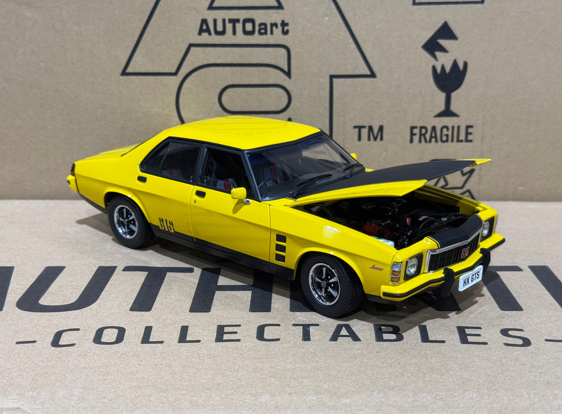 HOLDEN HX MONARO GTS SEDAN ABSINTH YELLOW - 1:18 SCALE DIECAST MODEL