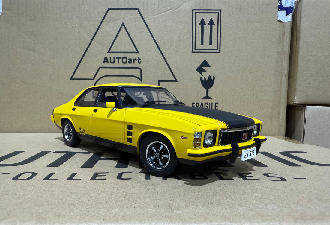 HOLDEN HX MONARO GTS SEDAN ABSINTH YELLOW - 1:18 SCALE DIECAST MODEL