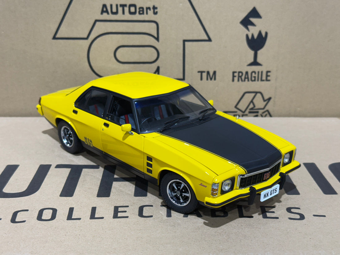 HOLDEN HX MONARO GTS SEDAN ABSINTH YELLOW - 1:18 SCALE DIECAST MODEL
