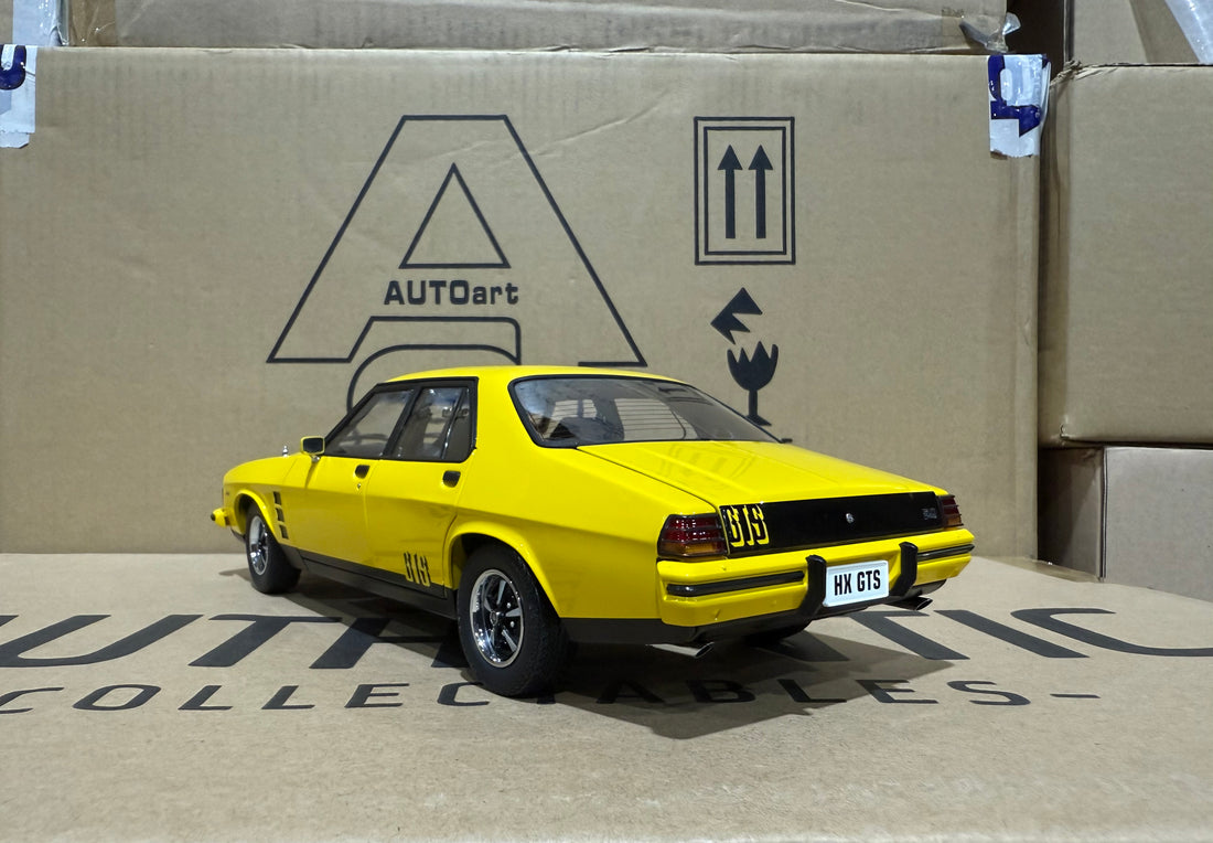 HOLDEN HX MONARO GTS SEDAN ABSINTH YELLOW - 1:18 SCALE DIECAST MODEL