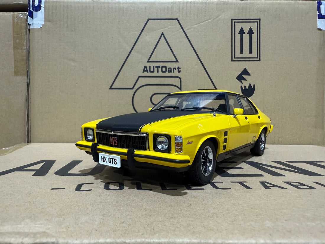 HOLDEN HX MONARO GTS SEDAN ABSINTH YELLOW - 1:18 SCALE DIECAST MODEL