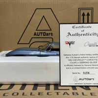 1963 CHEVROLET CORVETTE COUPE - SILVER BLUE - 1:18 SCALE DIECAST MODEL - AUTOART