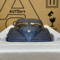 1963 CHEVROLET CORVETTE COUPE - SILVER BLUE - 1:18 SCALE DIECAST MODEL - AUTOART