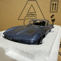 1963 CHEVROLET CORVETTE COUPE - SILVER BLUE - 1:18 SCALE DIECAST MODEL - AUTOART