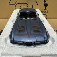 1963 CHEVROLET CORVETTE COUPE - SILVER BLUE - 1:18 SCALE DIECAST MODEL - AUTOART