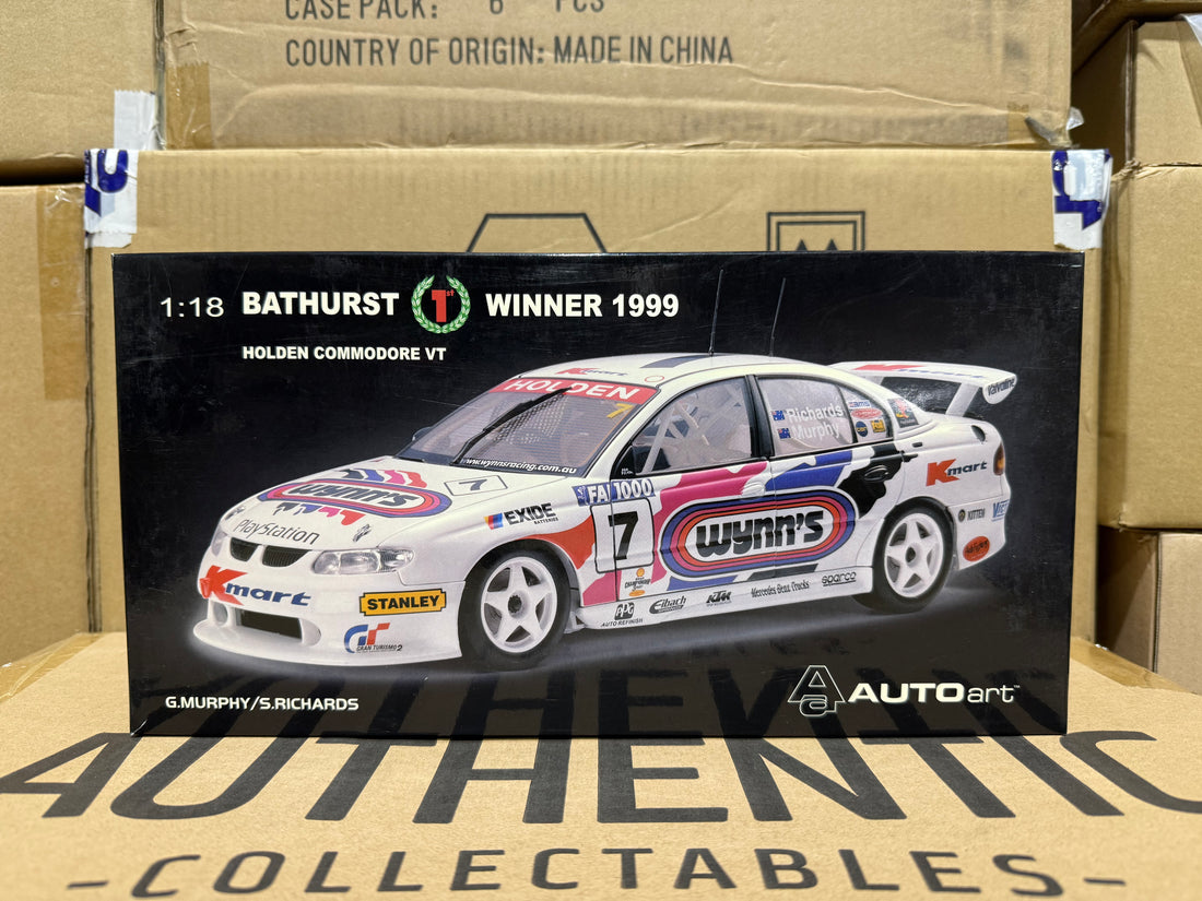 HOLDEN COMMODORE VT BATHURST 1999 G. MURPHY/S.RICHARDS #7 - 1:18 SCALE DIECAST MODEL - AUTOART