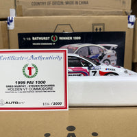 HOLDEN COMMODORE VT BATHURST 1999 G. MURPHY/S.RICHARDS #7 - 1:18 SCALE DIECAST MODEL - AUTOART