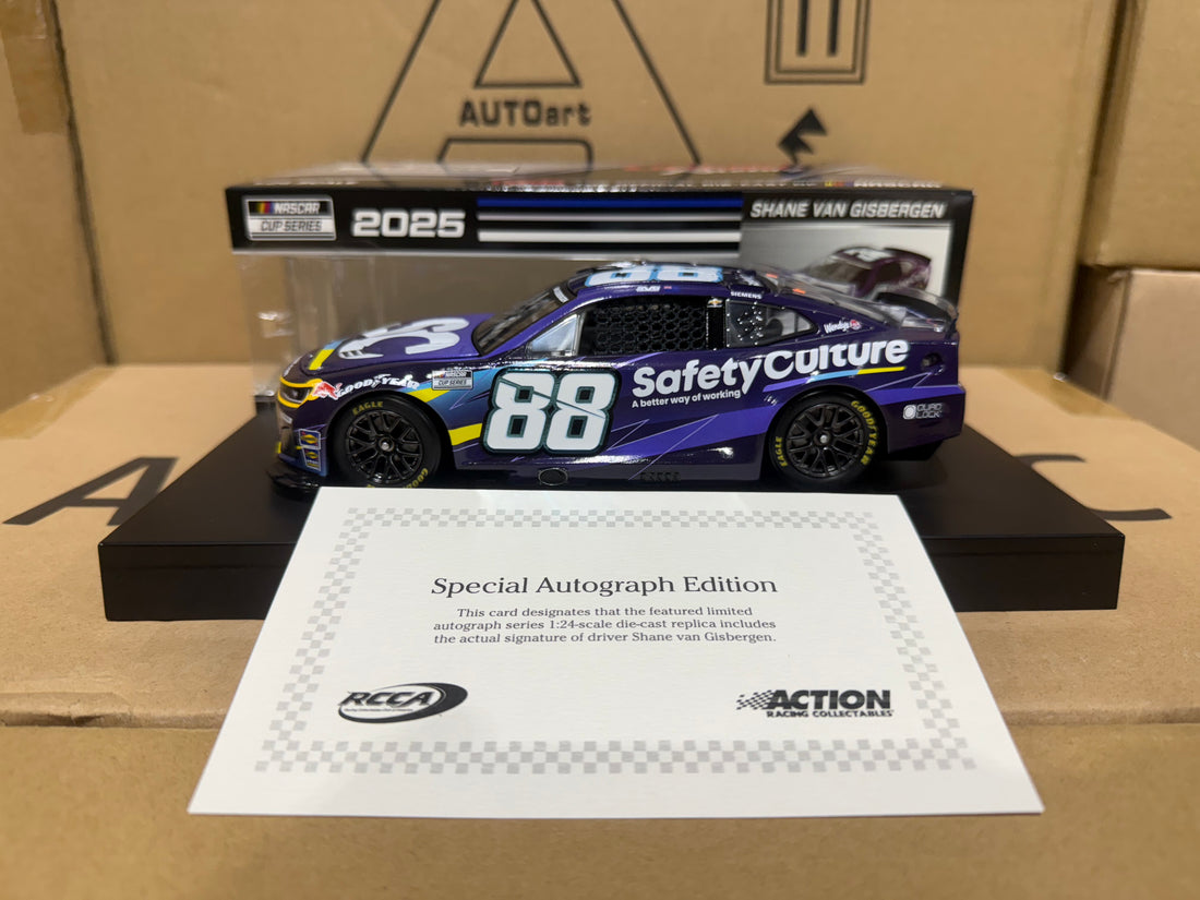 SHANE VAN GISBERGEN AUTOGRAPHRD 2025 SAFETY CULTURE 1:24 SCALE ARC DIECAST