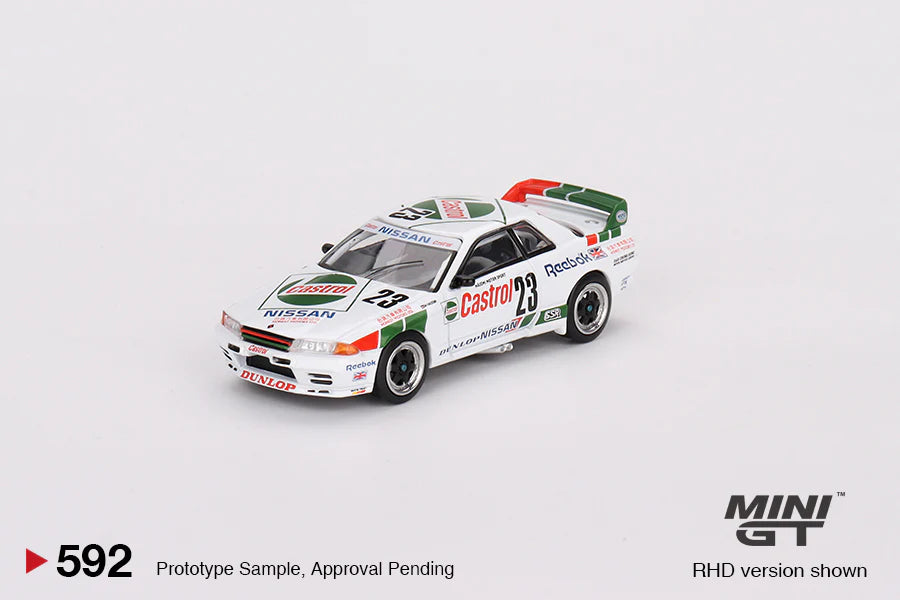 1990 Macau GP Winner - #23 Castrol Nissan Skyline GT-R (R32) - 1:64 Scale Diecast - Mini GT