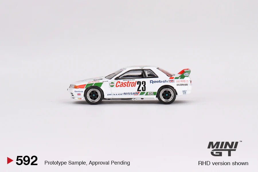 1990 Macau GP Winner - #23 Castrol Nissan Skyline GT-R (R32) - 1:64 Scale Diecast - Mini GT