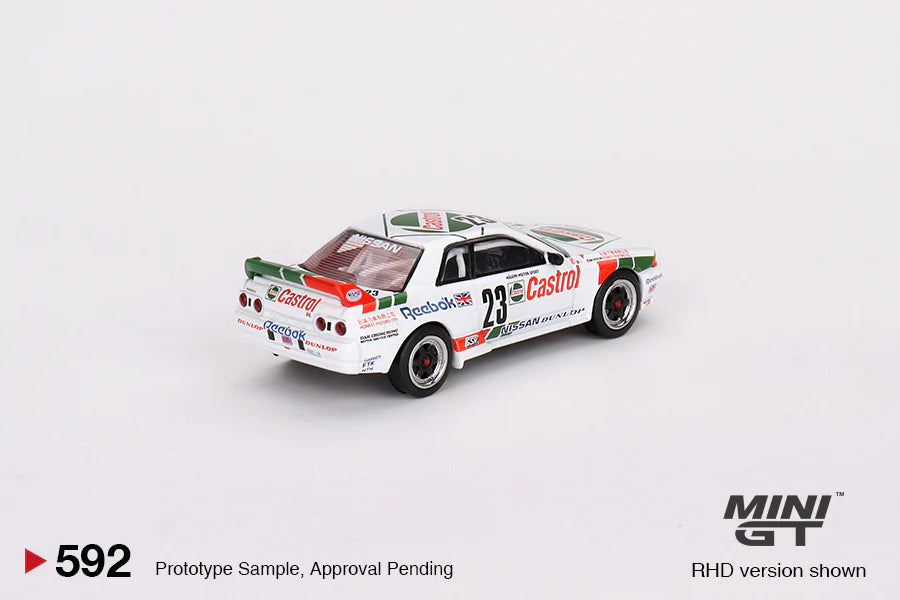 1990 Macau GP Winner - #23 Castrol Nissan Skyline GT-R (R32) - 1:64 Scale Diecast - Mini GT