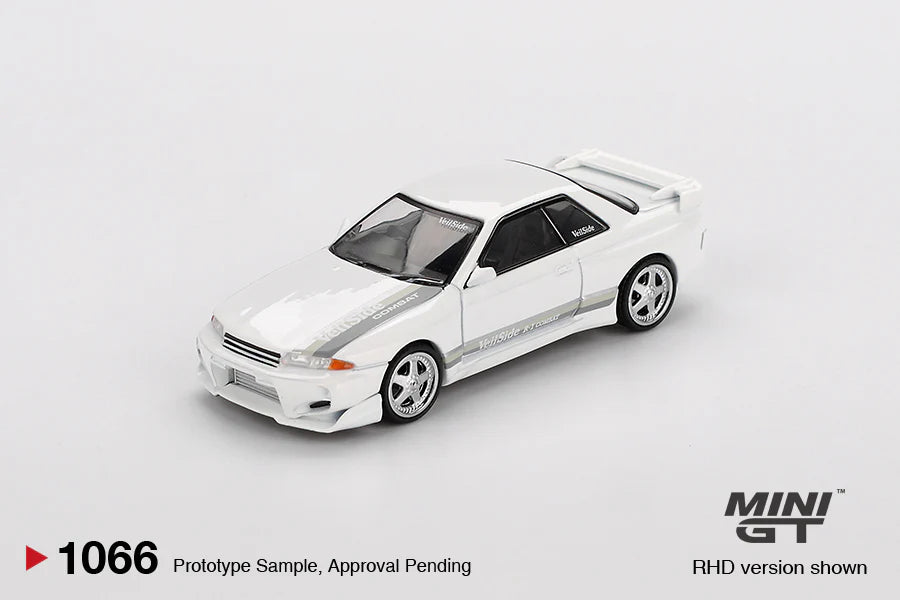 NISSAN SKYLINE GT-R (R32) VEILSIDE COMBAT C-I - WHITE - 1:64 SCALE DIECAST - MINI GT