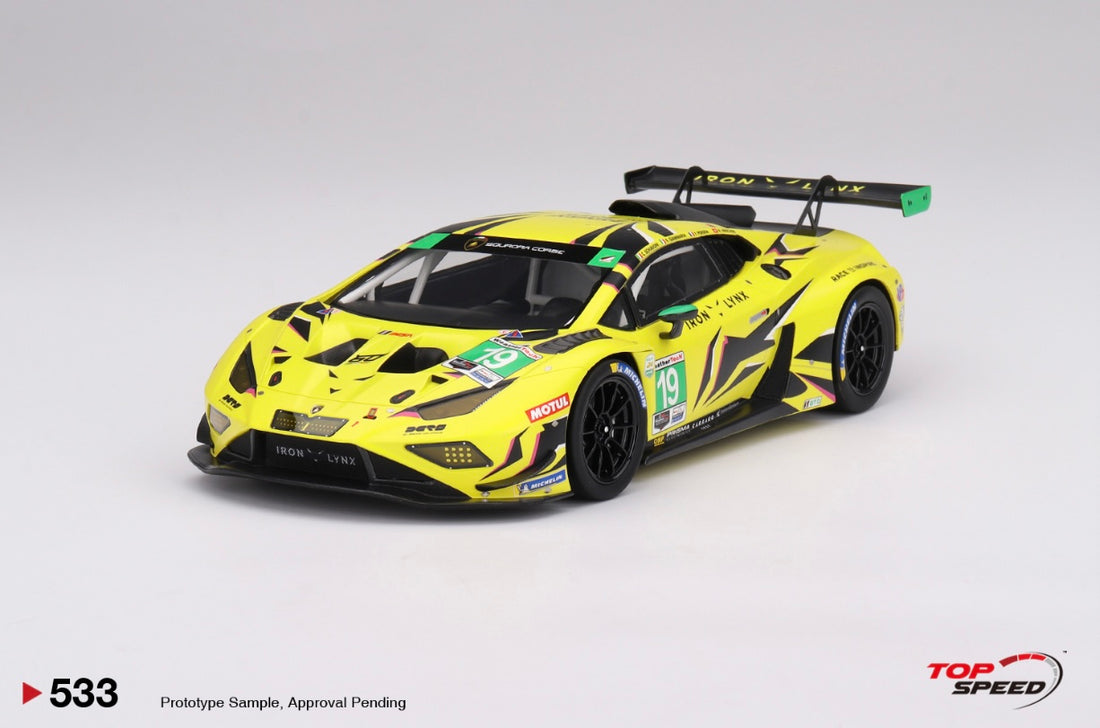 2023 IMSA DAYTONA 24 HR - #19 LAMBORGHINI HURACAN GT3 EVO2 - 1:18 SCALE MODEL - TOPSPEED