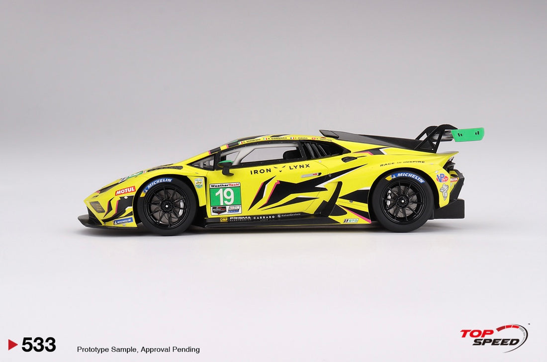 2023 IMSA DAYTONA 24 HR - #19 LAMBORGHINI HURACAN GT3 EVO2 - 1:18 SCALE MODEL - TOPSPEED