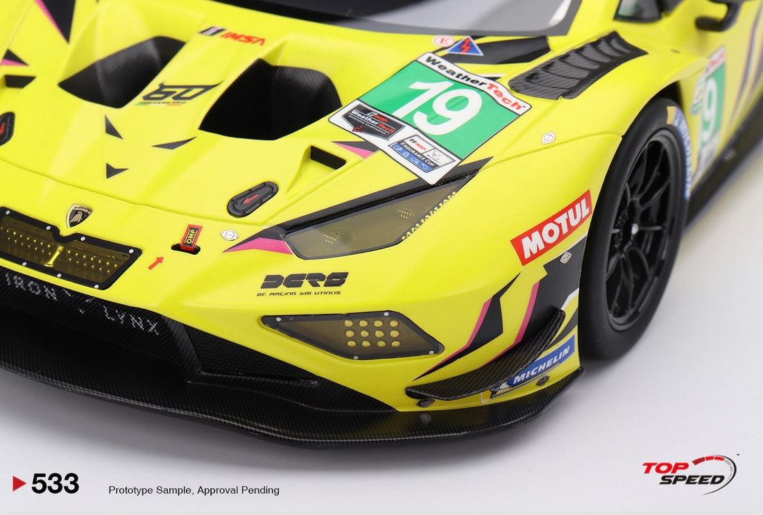 2023 IMSA DAYTONA 24 HR - #19 LAMBORGHINI HURACAN GT3 EVO2 - 1:18 SCALE MODEL - TOPSPEED