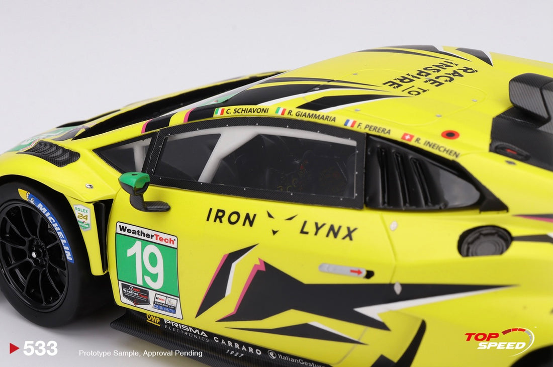 2023 IMSA DAYTONA 24 HR - #19 LAMBORGHINI HURACAN GT3 EVO2 - 1:18 SCALE MODEL - TOPSPEED