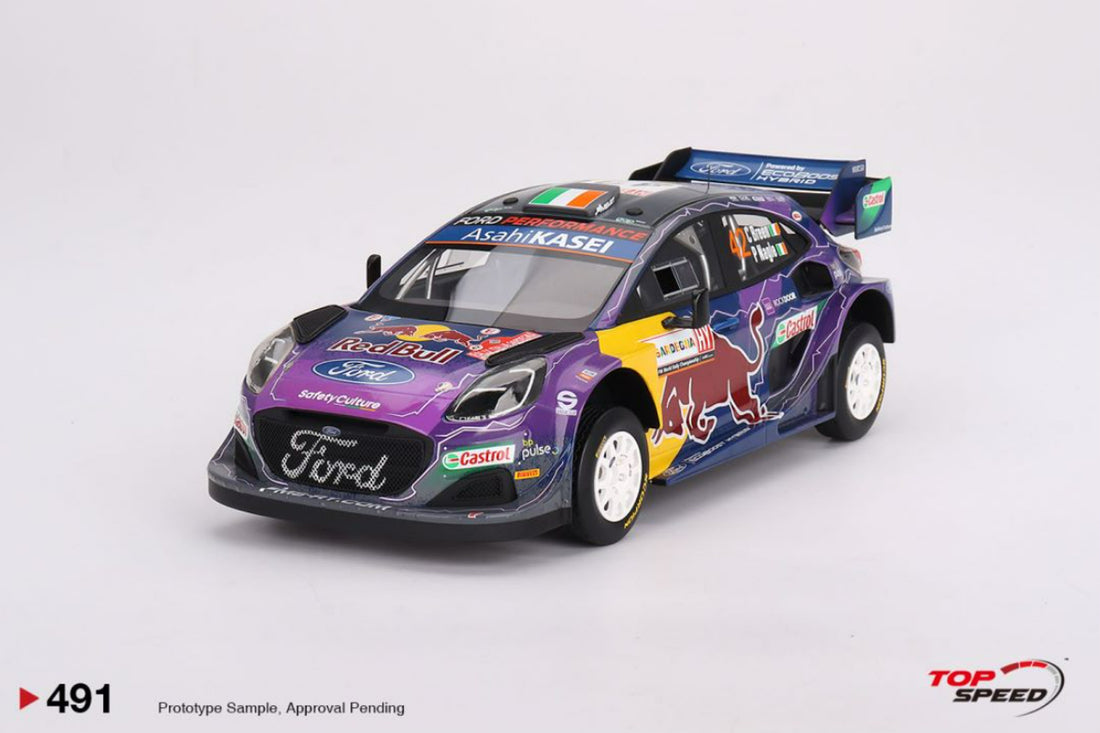 2022 RALLY ITALIA SARDEGNA 2ND - #42 FORD PUMA RALLY1 - 1:18 SCALE MODEL - TOPSPEED