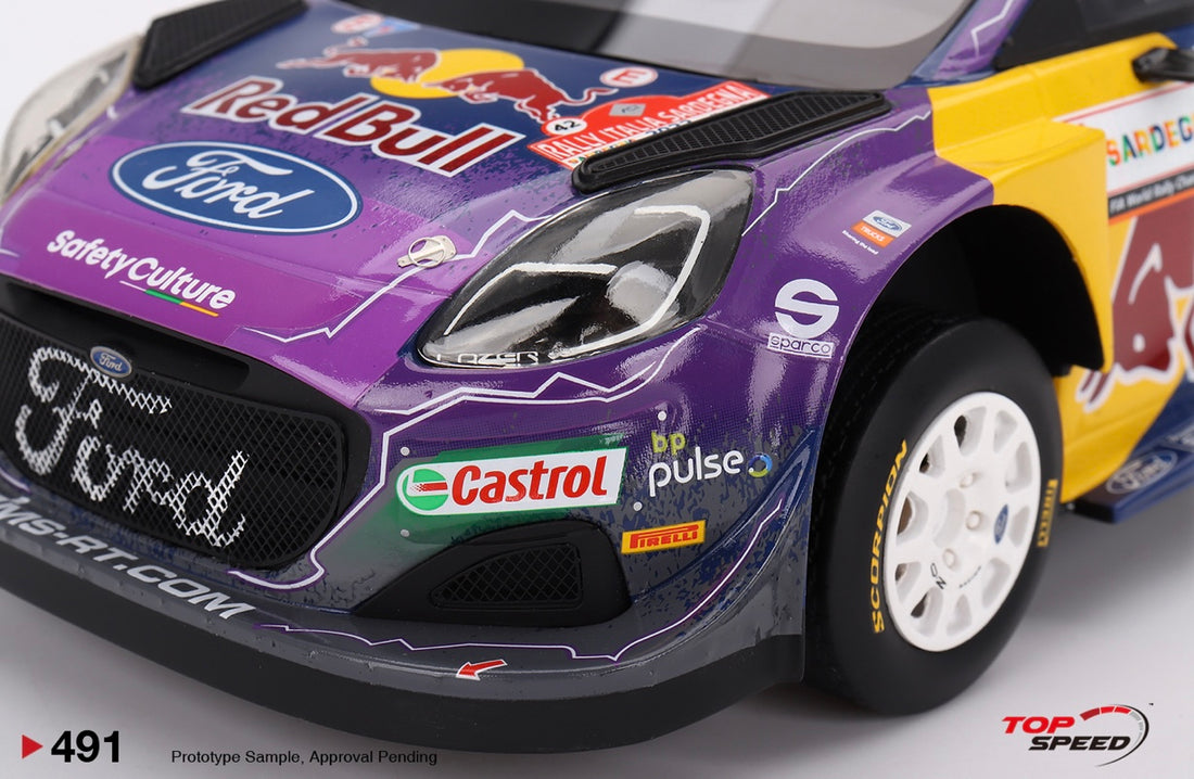 2022 RALLY ITALIA SARDEGNA 2ND - #42 FORD PUMA RALLY1 - 1:18 SCALE MODEL - TOPSPEED