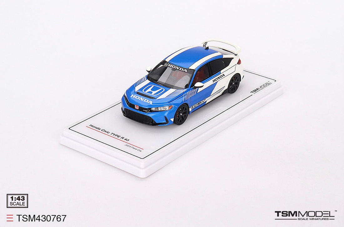 Honda Civic Type R #3 2023 Pace Car Blue- 1:43 Scale Model - TSM