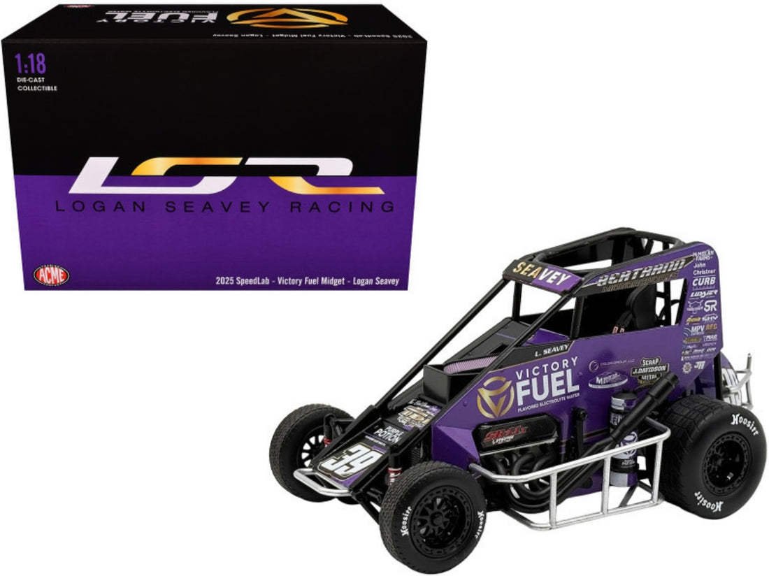 Logan Seavey 2025 #39 Victory Fuel Midget Car 1:18 Scale Diecast Car Model - ACME
