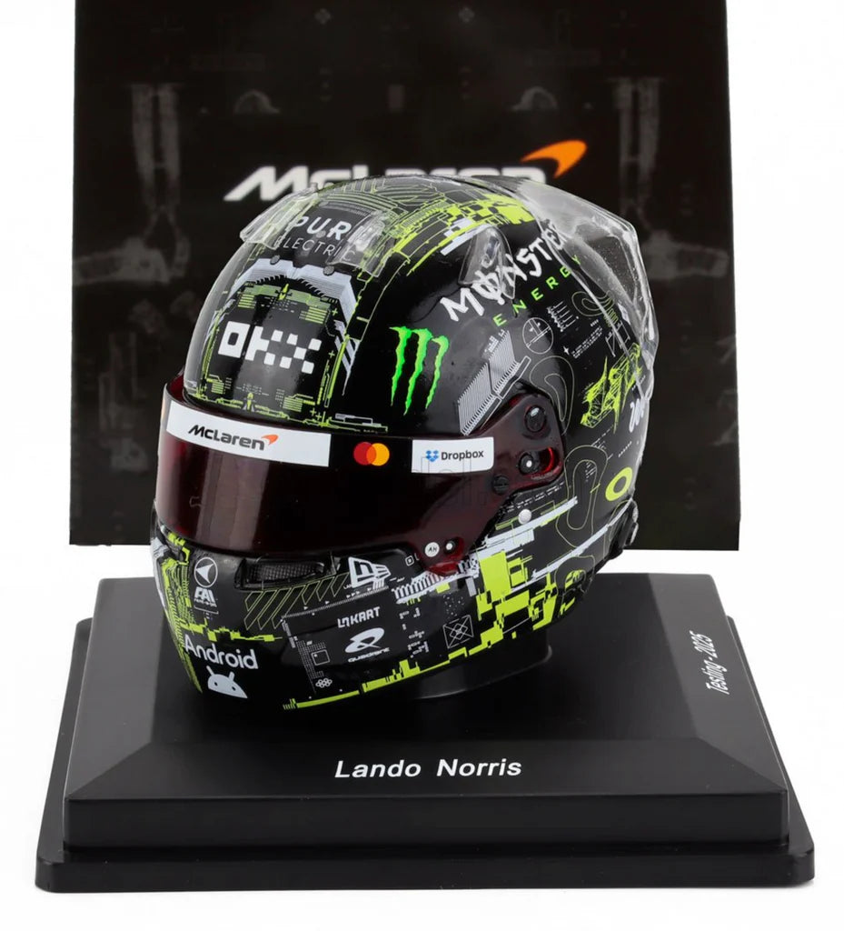 LANDO NORRIS - 2025 PRE-SEASON TEST - MCLAREN F1 TEAM - 1:5 SCALE HELMET - SPARK