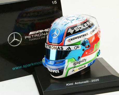 KIMI ANTONELLI - MERCEDES-AMG PETRONAS F1 TEAM -  2025 SEASON - 1:5 SCALE HELMET - SPARK