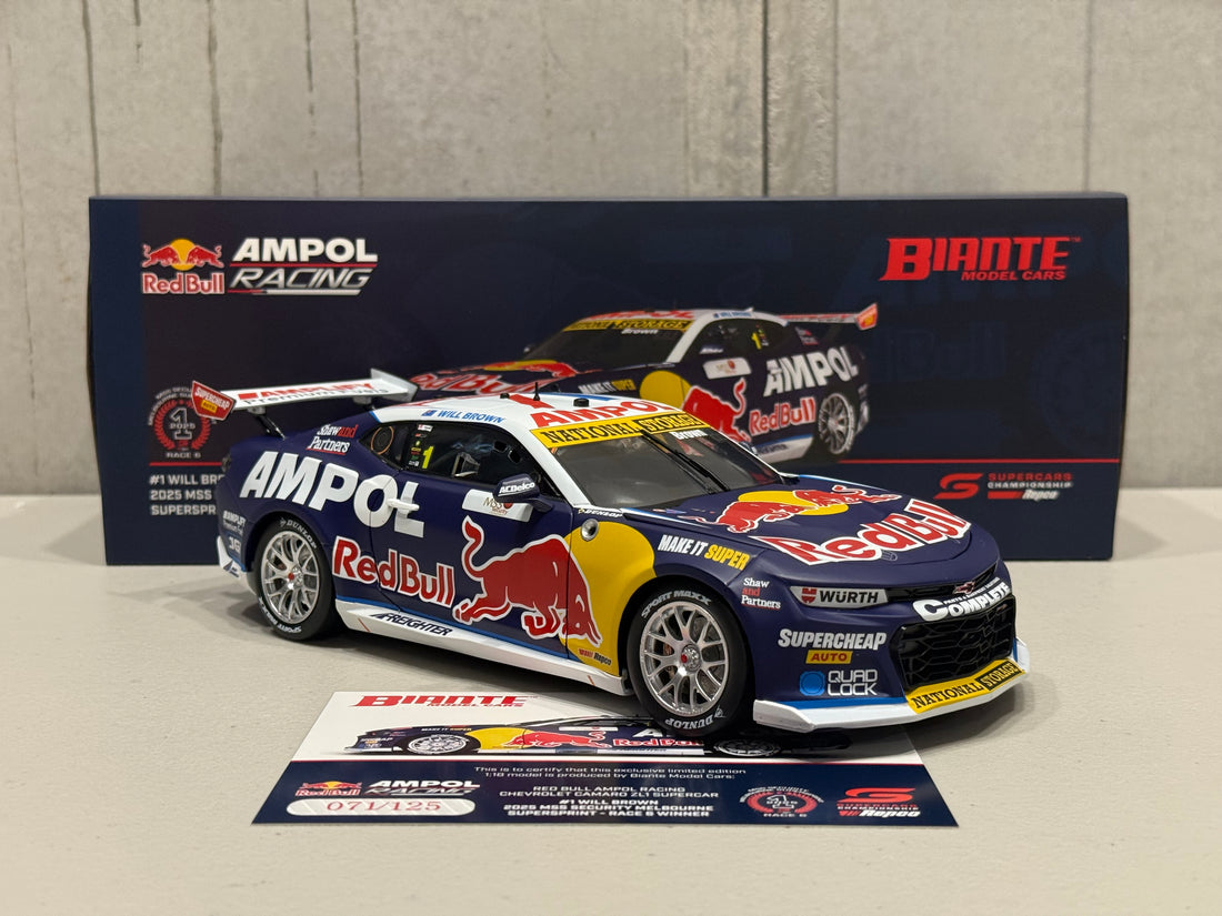 WILL BROWN - CHEVROLET CAMARO - RED BULL AMPOL RACING - #1 - 2025 - MSS SECURITY MELBOURNE SUPERSPRINT - RACE 6 WINNER - 1:18 SCALE DIECAST MODEL