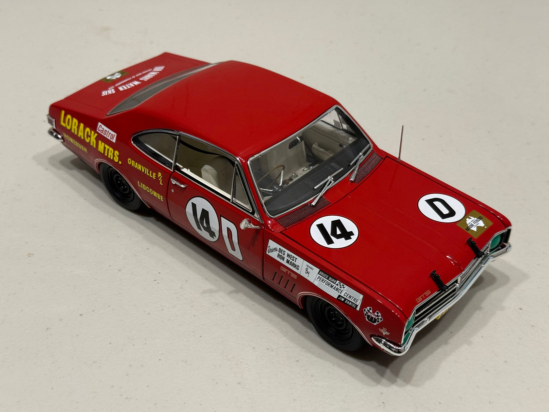 1968 BATHURST - #14D HOLDEN HK MONARO GTS 327 - 1968 BATHURST CONTROVERSY - 1:18 SCALE DIECAST MODEL