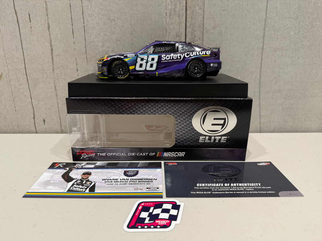 SHANE VAN GISBERGEN 2025 SAFETY CULTURE MEXICO ROAD COURSE RACED WIN 1:24 ELITE DIECAST