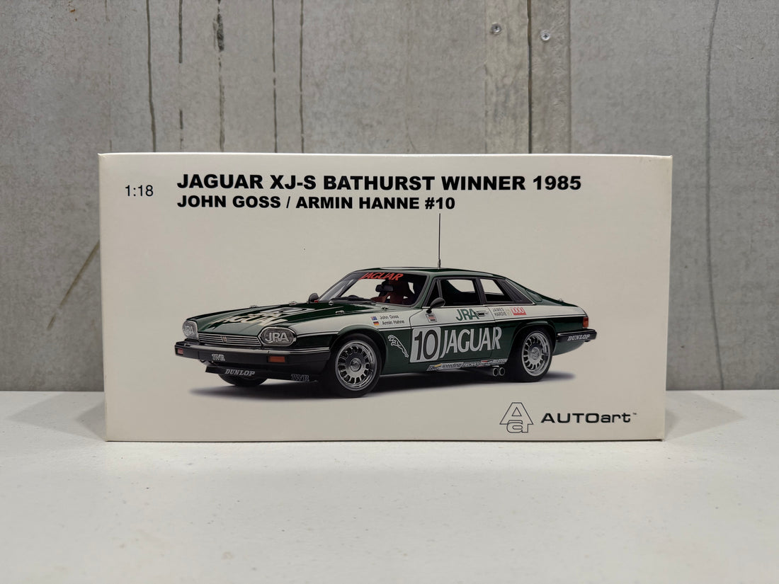 JOHN GOSS - ARMIN HANNE #10 - 1985 JAGUAR XJ-S BATHURST WINNER - 1:18 SCALE DIECAST MODEL