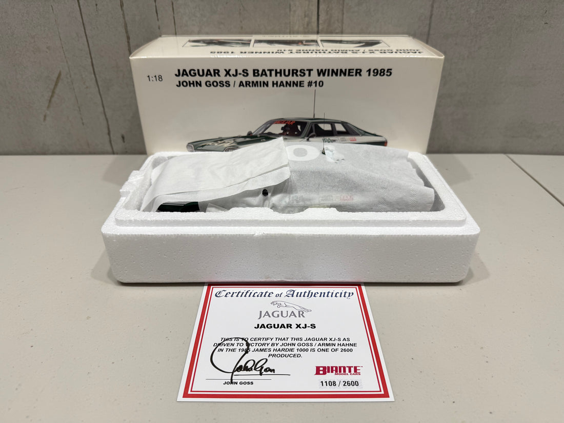 JOHN GOSS - ARMIN HANNE #10 - 1985 JAGUAR XJ-S BATHURST WINNER - 1:18 SCALE DIECAST MODEL