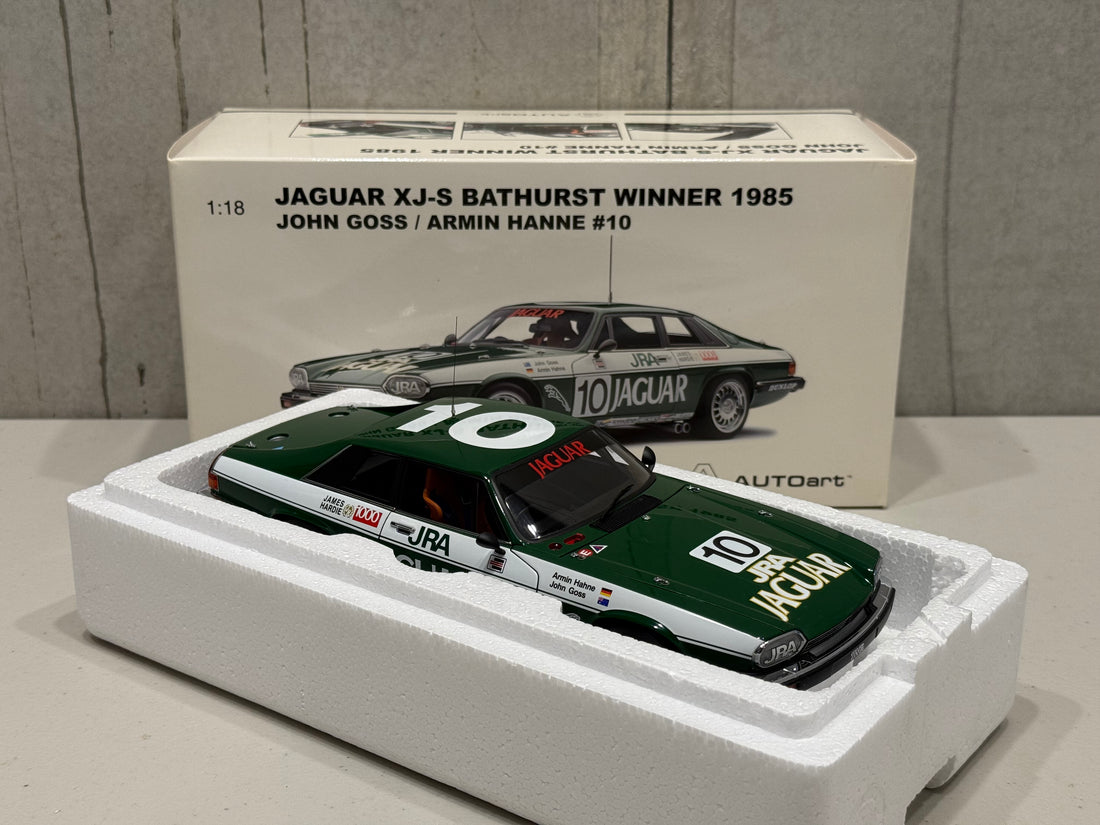 JOHN GOSS - ARMIN HANNE #10 - 1985 JAGUAR XJ-S BATHURST WINNER - 1:18 SCALE DIECAST MODEL