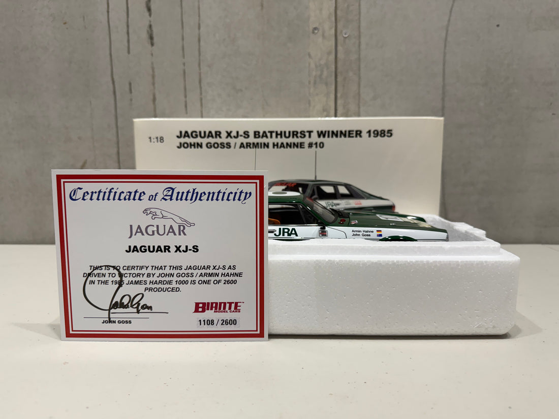 JOHN GOSS - ARMIN HANNE #10 - 1985 JAGUAR XJ-S BATHURST WINNER - 1:18 SCALE DIECAST MODEL