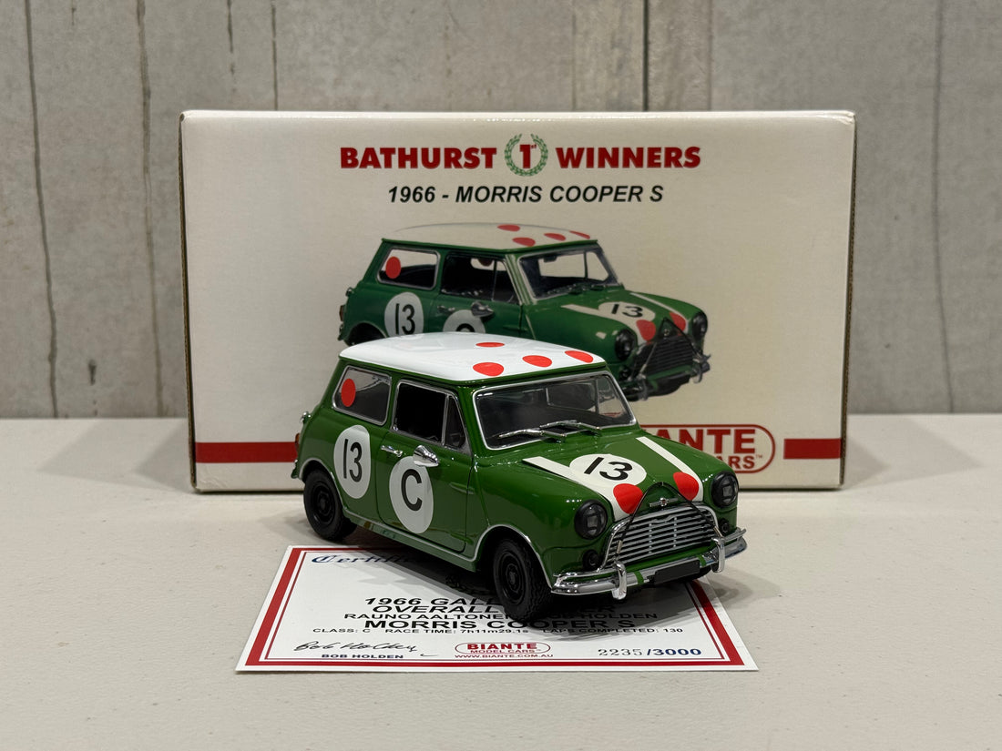 1966 BATHURST WINNER - MORRIS COOPER S - B.HOLDEN - R.AALTONEN - 1:18 SCALE DIECAST MODEL
