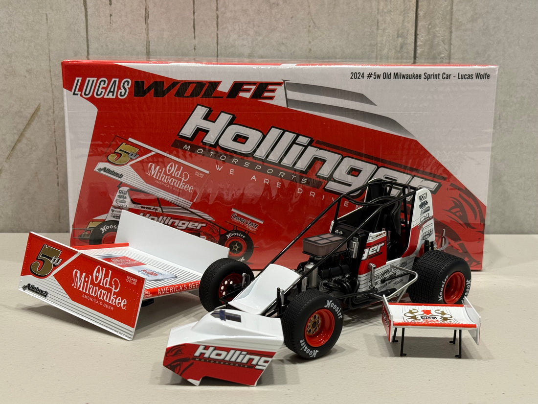 LUCAS WOLFE - 2024 #5w OLD MILWAUKEE SPRINT CAR - 1:18 SCALE DIECAST MODEL - ACME