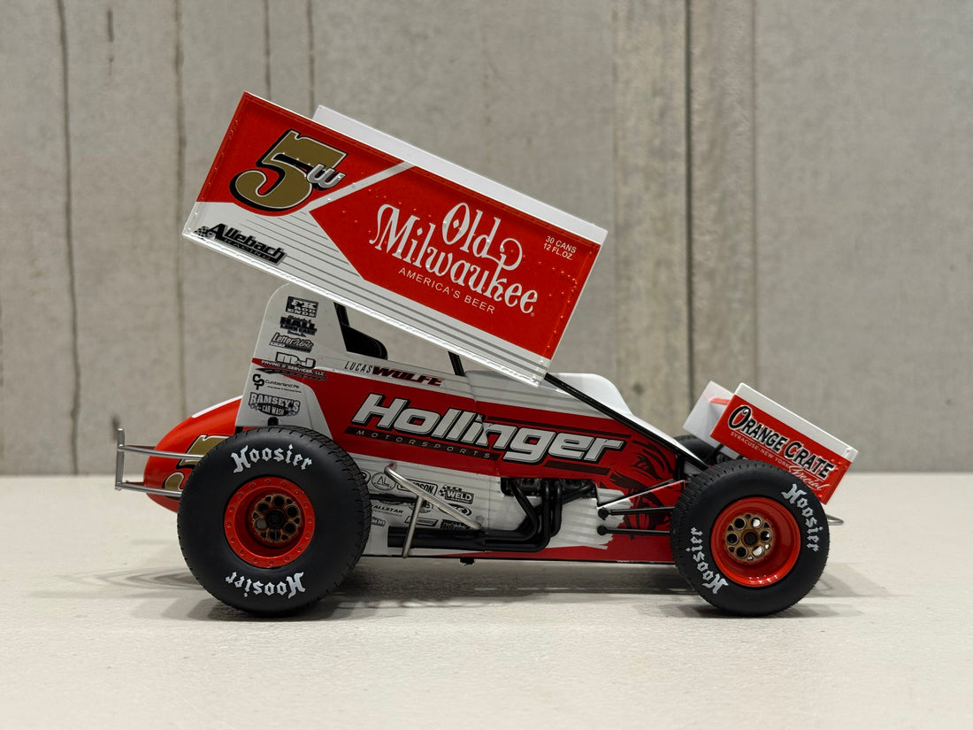 LUCAS WOLFE - 2024 #5w OLD MILWAUKEE SPRINT CAR - 1:18 SCALE DIECAST MODEL - ACME
