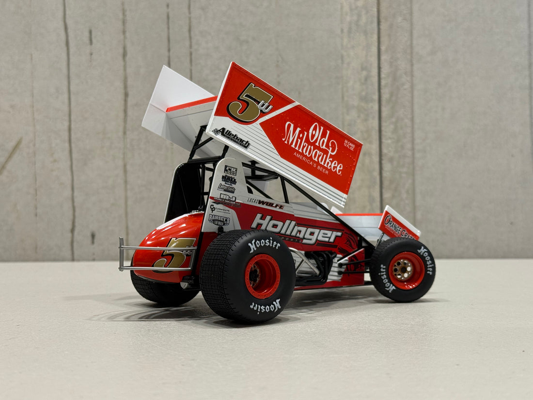 LUCAS WOLFE - 2024 #5w OLD MILWAUKEE SPRINT CAR - 1:18 SCALE DIECAST MODEL - ACME