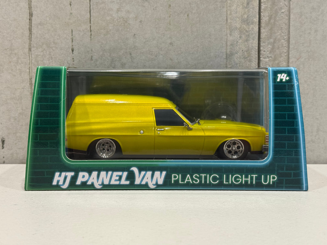 LIGHT UP YELLOW HJ PANEL VAN - SPECTRA RIDES - 1:24 SCALE