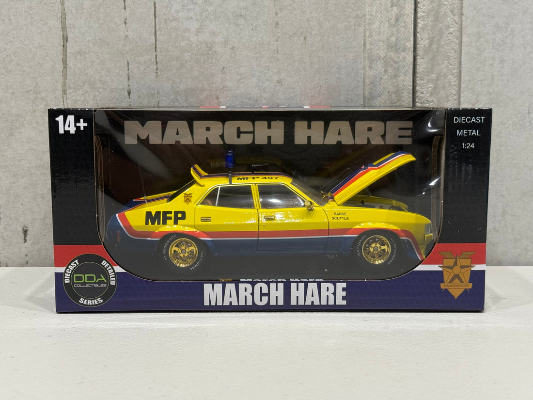 MFP MARCH HARE FORD XA FALCON MAD MAX MOVIE CAR - CHASE EDITION - 1:24 SCALE DIECAST MODEL - DDA