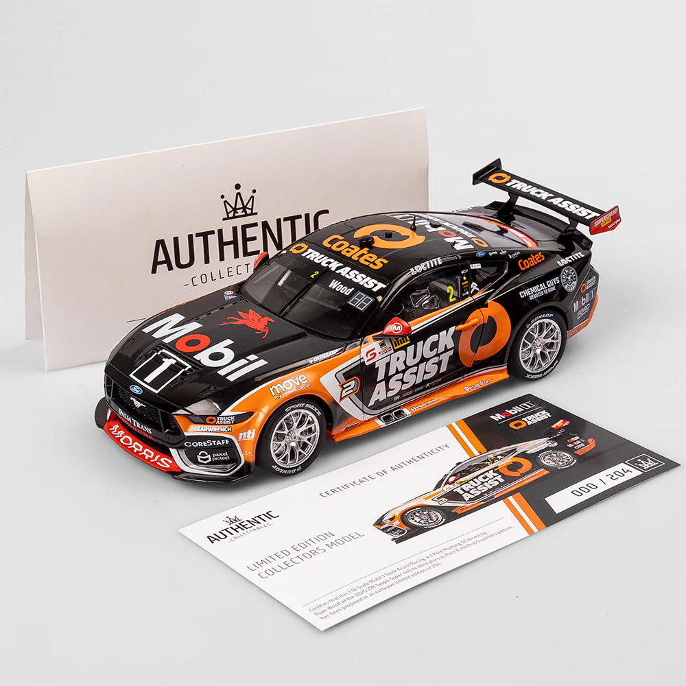 Ryan Wood - Mobil 1 Truck Assist Racing #2 Ford Mustang GT - 2025 ITM Taupo Super 440 Race 8 Podium - 1:18 Scale Diecast Model - Authentic Collectables