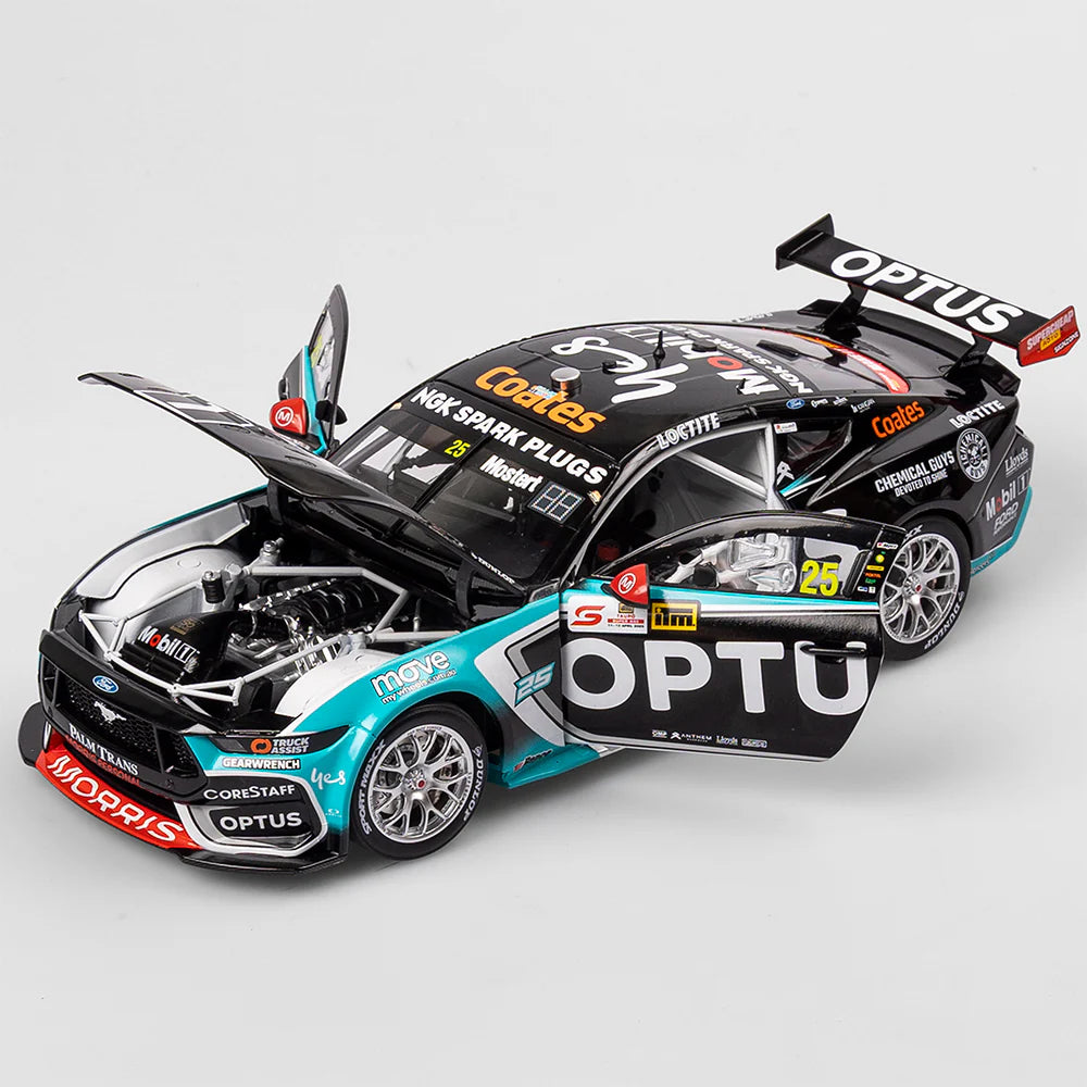 Chaz Mostert - Mobil 1 Optus Racing #25 Ford Mustang GT - 2025 ITM Taupo Super 440 Race 9 Winner - 1:18 Scale Diecast Model - Authentic Collectables